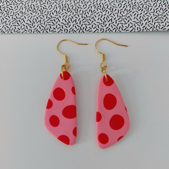 Jewelry - Red and Pink Spotty Earrings